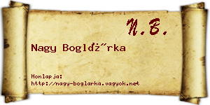 Nagy Boglárka névjegykártya